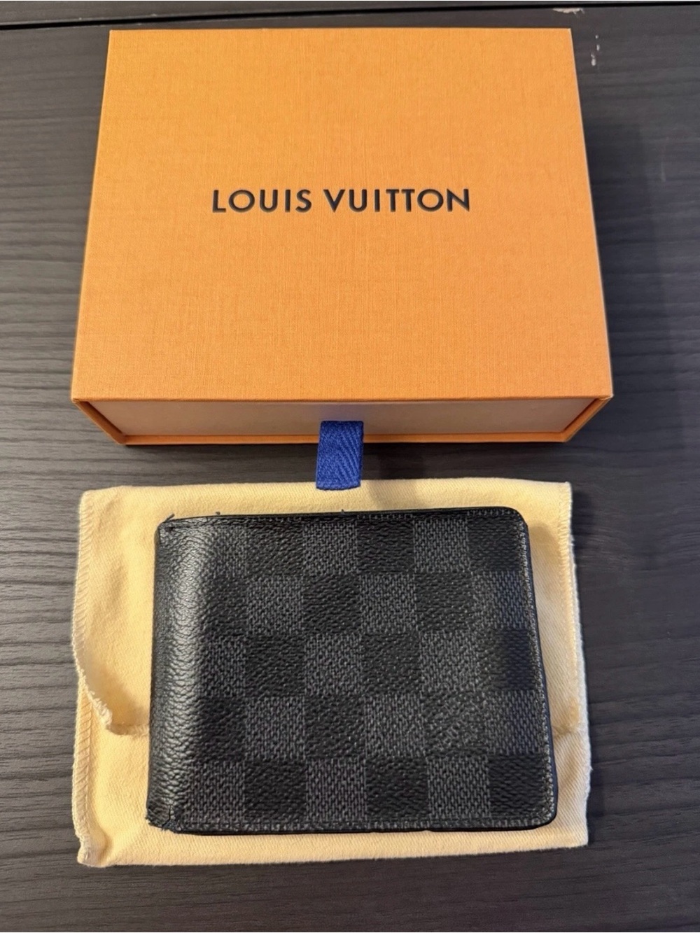 Louis Vuitton Black Damier Graphite Canvas Bi-Fold Wallet